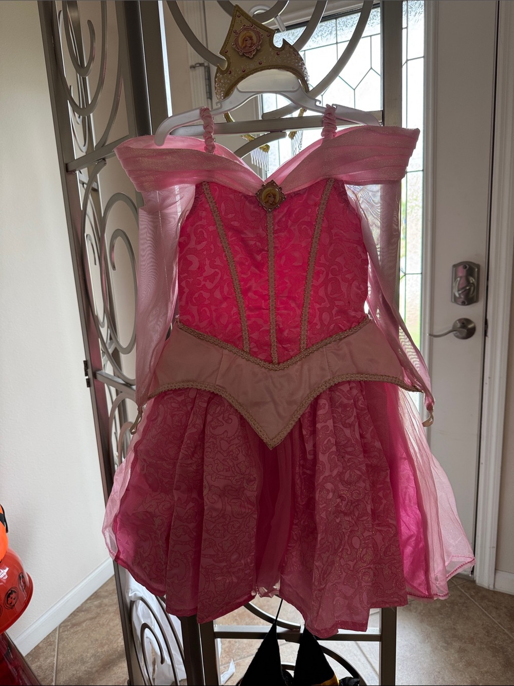 Disney Hot Pink Princess Costume with Gold Accent Tiara